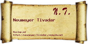 Neumeyer Tivadar névjegykártya